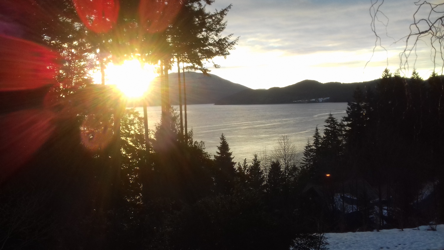 snowysunrise over Howe SoundS